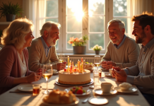 Famille célébrant 21 ans de mariage à la maison